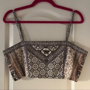 White Fox Boutique Patterned Crop Top